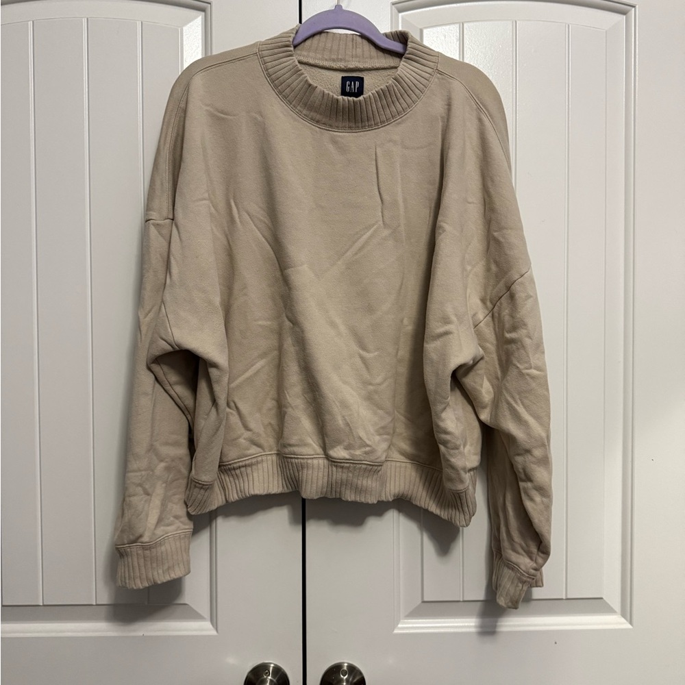 GAP Light Tan Ribbed Crewneck